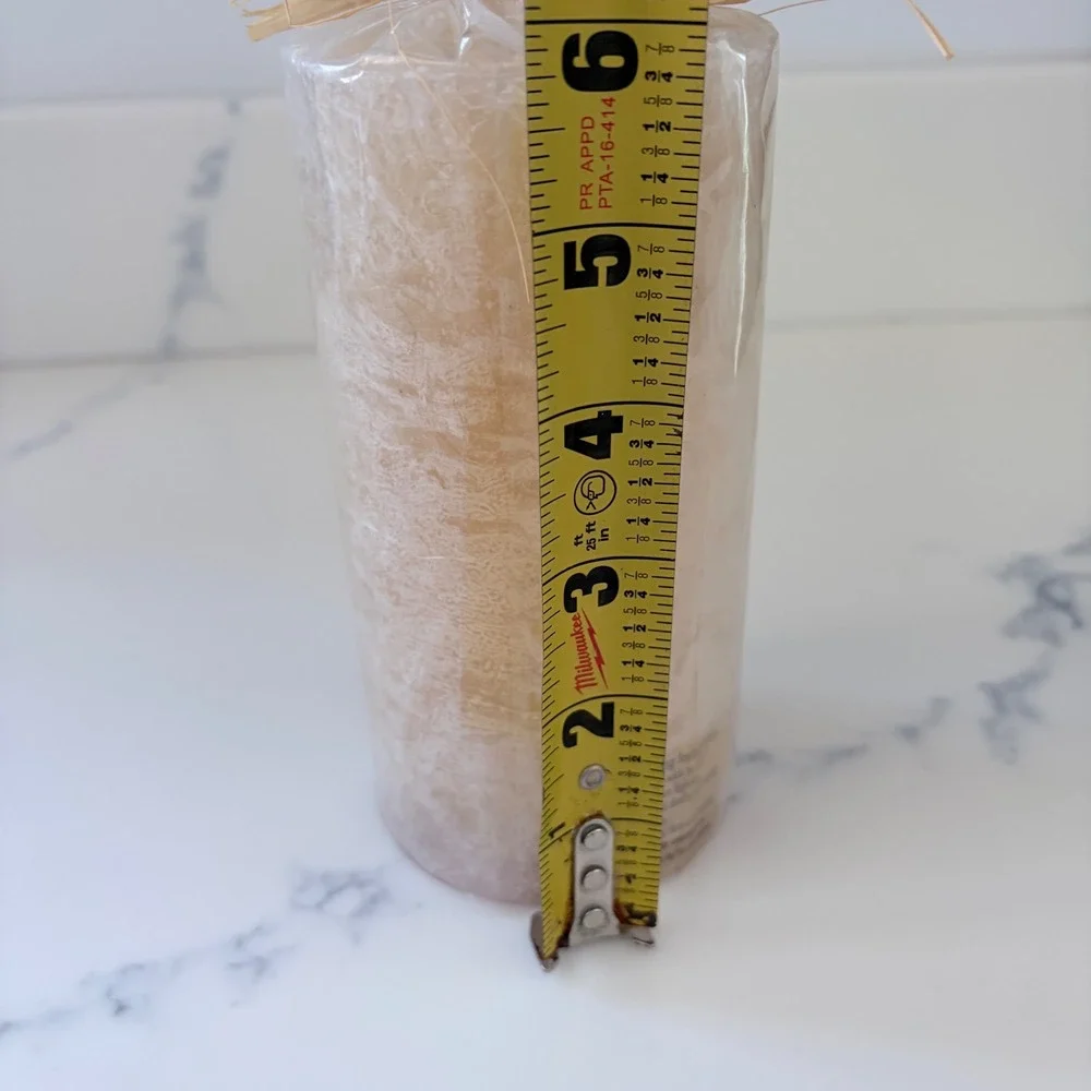 Latta's Garden Collection Tan Mottled Pillar Candle 3x6 Rustic Decor New